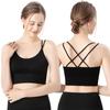 Sports Bra for Women's Criss-Cross Back Padded Workout Tank Tops Traceless Mesh Breathable Comfortable Plus Bra for Yoga Bodybuilding Dance Running