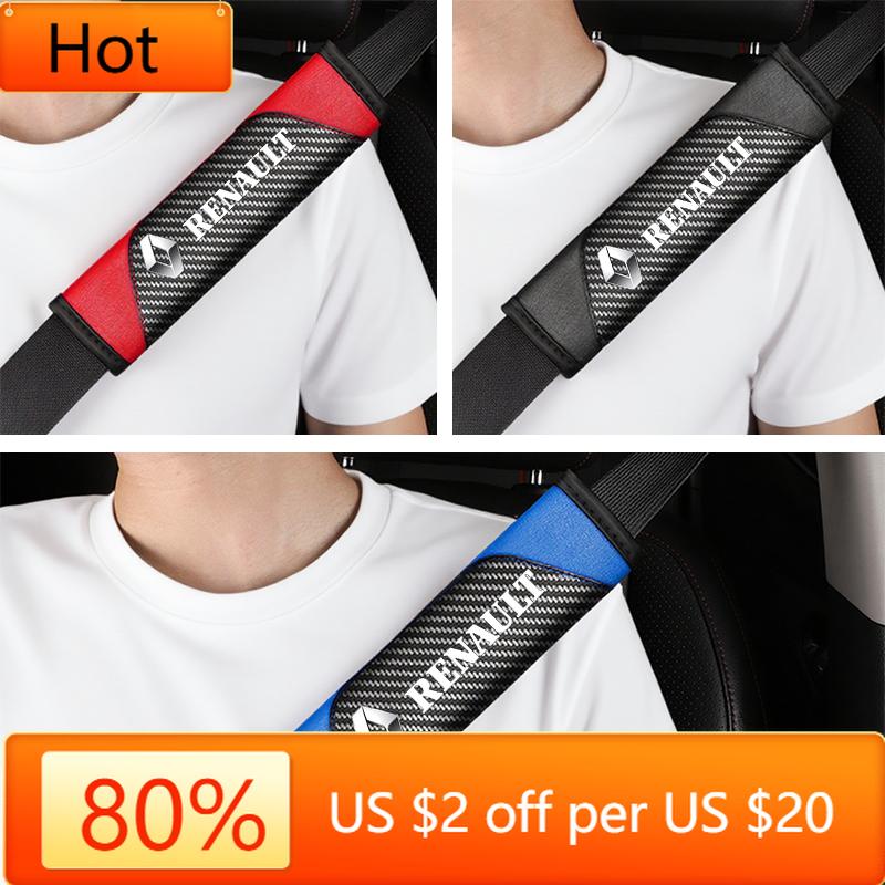 2026 Hot For Renault Interior Stickers 2 pcs Soft and Comfortable Car Seat Belt Cushions, Personalized and Fashionable Seat Belt