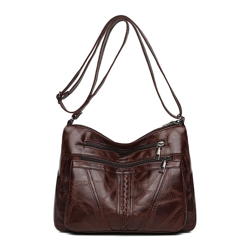 Mom Bag Fashion Braided Ladies Crossbody Bag All Soft Leather Single Shoulder Crossbody Bag