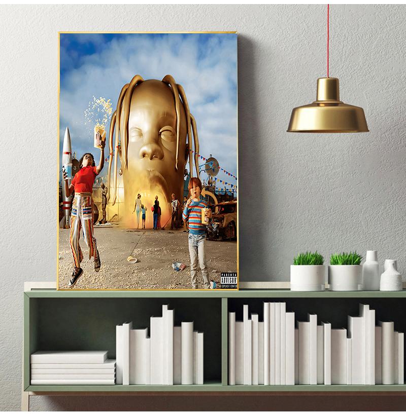 Новый постер Трэвис Скотт Музыкальная звезда Родео Astroworld альбом Холст Картина Плакаты и принты Настенное искусство для гостиной Домашний декор без рамки