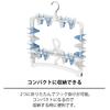 Tenma Polish Laundry Hanger, Elegant Corner Hanger, 32 Pinch, White Blue, Approx. 65 x 36 x 25 cm, PL-02R
