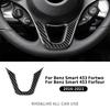Real Carbon Fiber Car Steering Wheel Cover Trim Sticker For Mercedes Benz Smart 453 Fortwo/Forfour 2016 2017 2018 2019 2020-2025