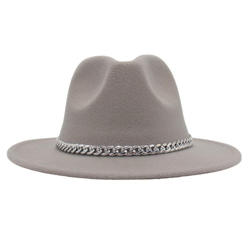 Цепочка Мужская и Женская Многоцветная Сценическая Шляпа Шляпа из Шерстяного Войлока Джазовая Цилиндр Шляпа