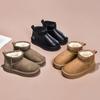 Winter Baby Snow Boots Leather Warm Plush Little Boys Shoes Non-slip Fashion Toddler Girls Boots