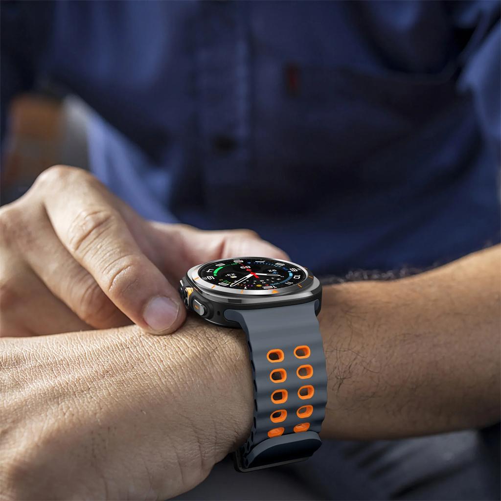 Морской ремешок для Samsung Galaxy Watch ultra Ремешок 47 мм Аксессуары Двухцветный Спортивный силиконовый Браслет Galaxy Watch 7 ultra Ремешки