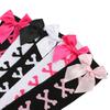 1 пара Черные Милые Розовые Чулки до Бедра в Стиле Y2K Harajuku Lolita для Девочек Носки с Костяным Бантом Streetwear