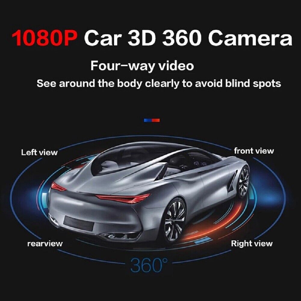 Автомобильная камера 360 с панорамным круговым обзором 1080P AHD правая + левая + передняя + система камеры заднего вида для Android, авторадио, ночное видение