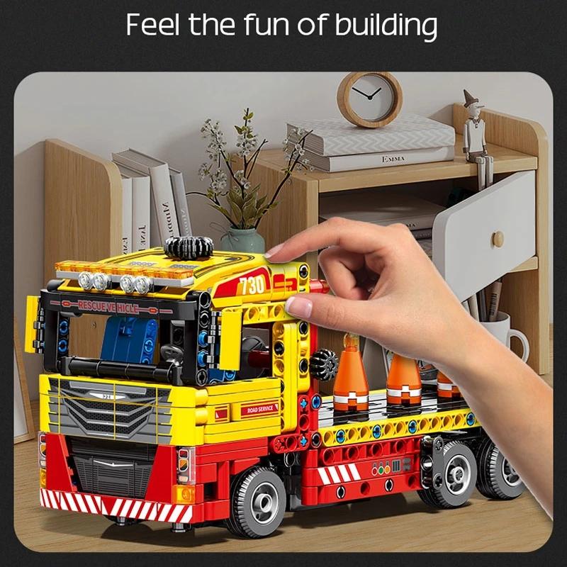MOC City Creative 785 шт. бортовой грузовик Power Funtions строительные блоки грузовик модель автомобиля кирпичи для детей DIY образовательный день рождения