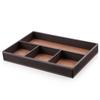 4 Slots Desk Drawer Organizer, Pu Leather Drawer Storage Organizer Divider for Office Desk Supplies Value Collection and Accesso