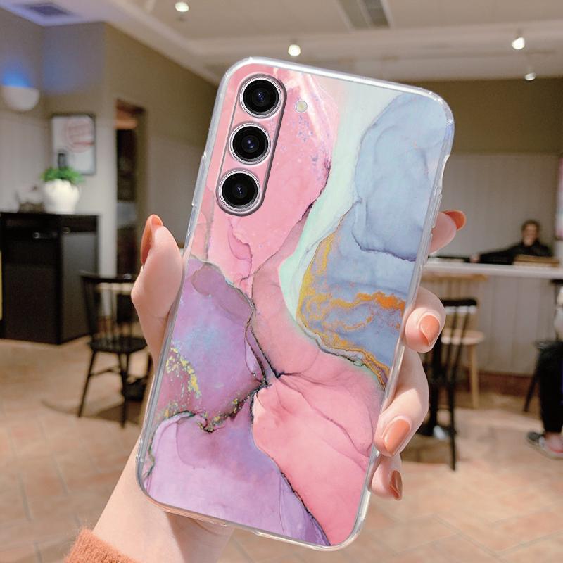 Для Samsung Galaxy S24 Чехол S24 Plus S 24 Ultra Чехол для телефона Мраморный Прозрачный Coque Мягкий ТПУ Fundas Для Samsung S25 FE S25+ Чехол