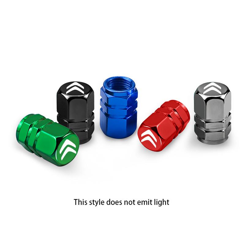 4Pcs Luminous Car Tire Valve Caps For Citroen Berlingo Xsara Picasso Fluorescent Night Glowing Decor Wheel Tyre Valve Stem Caps