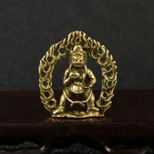 Rare Chinese Art Old Brass Hot Fire Boy Toys Statue Figure Pet Antique Ornament