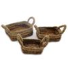 Seagrass Baskets Set of 3, Square Banana Leaf