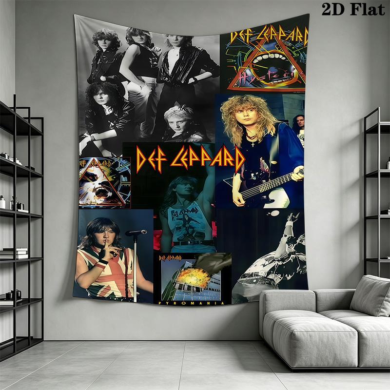 Def Leppard Live Stage Tapestry Background Cloth Fashion Print Christmas Gift Work Of Art Wall Decoration