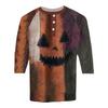 Men's Halloween Printed  Collar Three-Quarter Sleeve