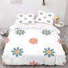 White Flowers Style - Digital Printed Duvet Set - Polyester - Bedroom Decor -1 Bed Cover +2 Pillowcases (no Pillow Core)