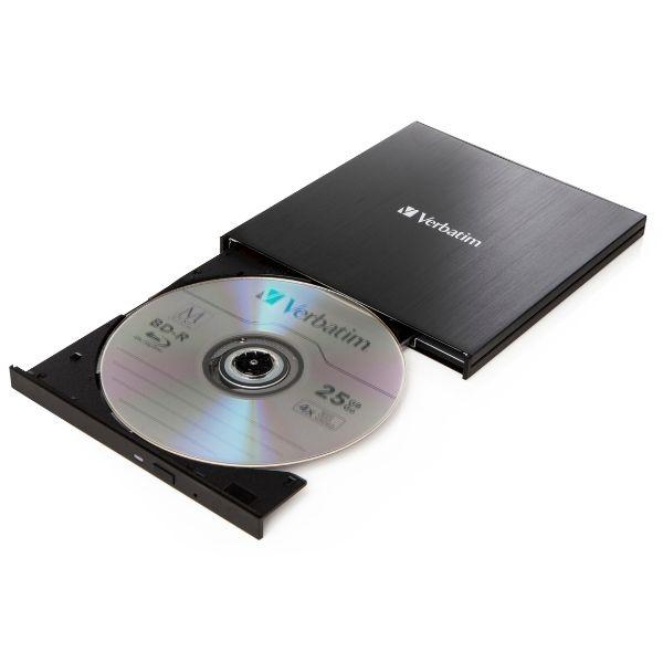 Verbatim Внешний Slimline Blu-Ray рекордер + Кабель USB 3.0 Черный/Black 43890