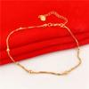 Women's Simple Imitation Sand Gold Fine Twist Bracelet Adjustable Long Time Not Fading Ladies Small Ball Bracelet