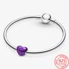 Модный браслет из стерлингового серебра 925 пробы с фиолетовой эмалью в виде цветущей маргаритки, набор для самостоятельного изготовления, изысканный подарок