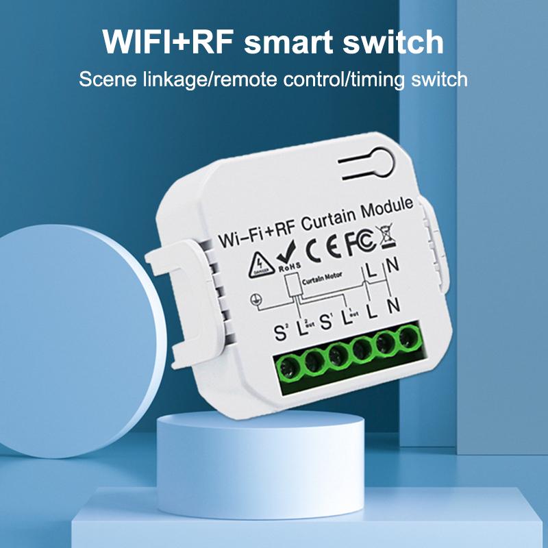 Модуль умного выключателя для штор Wi-Fi RF с дистанционным управлением, таймером и связью по сценам для умного дома