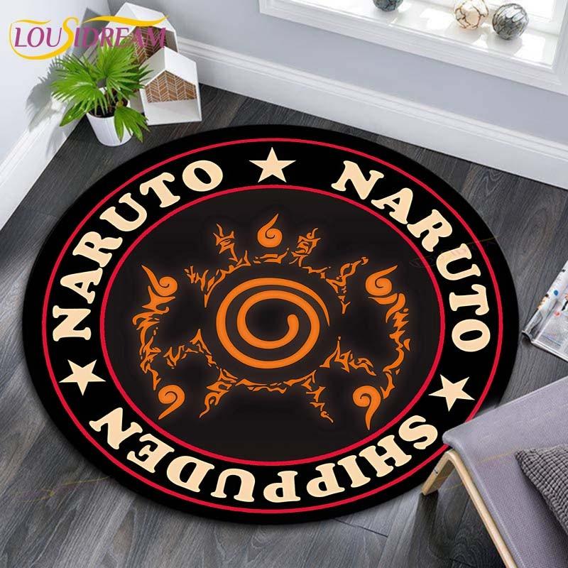 Круглые коврики с рисунком Наруто, геометрические противоскользящие напольные коврики для гостиной, декор для комнаты, домашние коврики, коврик для игр в стиле Наруто, детский коврик