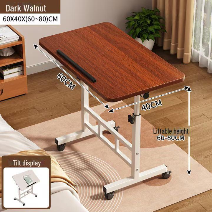 Складной стол с регулируемой высотой и колесами — идеально подходит для дома, общежития, офиса и прикроватной тумбочки.