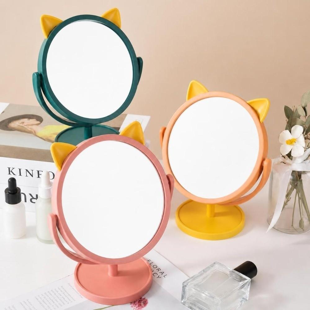 Single-Sided Vanity Makeup Mirror Cat Ear Shape Table Makeup Mirror New Dressing Mirror Bathroom
