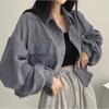Women's Spring and Autumn Retro Loose Corduroy Thickened Versatile Stackable Long Sleeve Shirt Coat Women's Salt Series