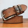 Роскошный ремень мужской винтажная металлическая пряжка высококачественные ремни из натуральной кожи металлические заклепки ремешок мужской джинсы мужчина ковбой