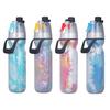 Бутылка для воды с распылителем PE, спортивная бутылка для воды, многоразовая охлаждающая бутылка для питья с двойным распылителем 