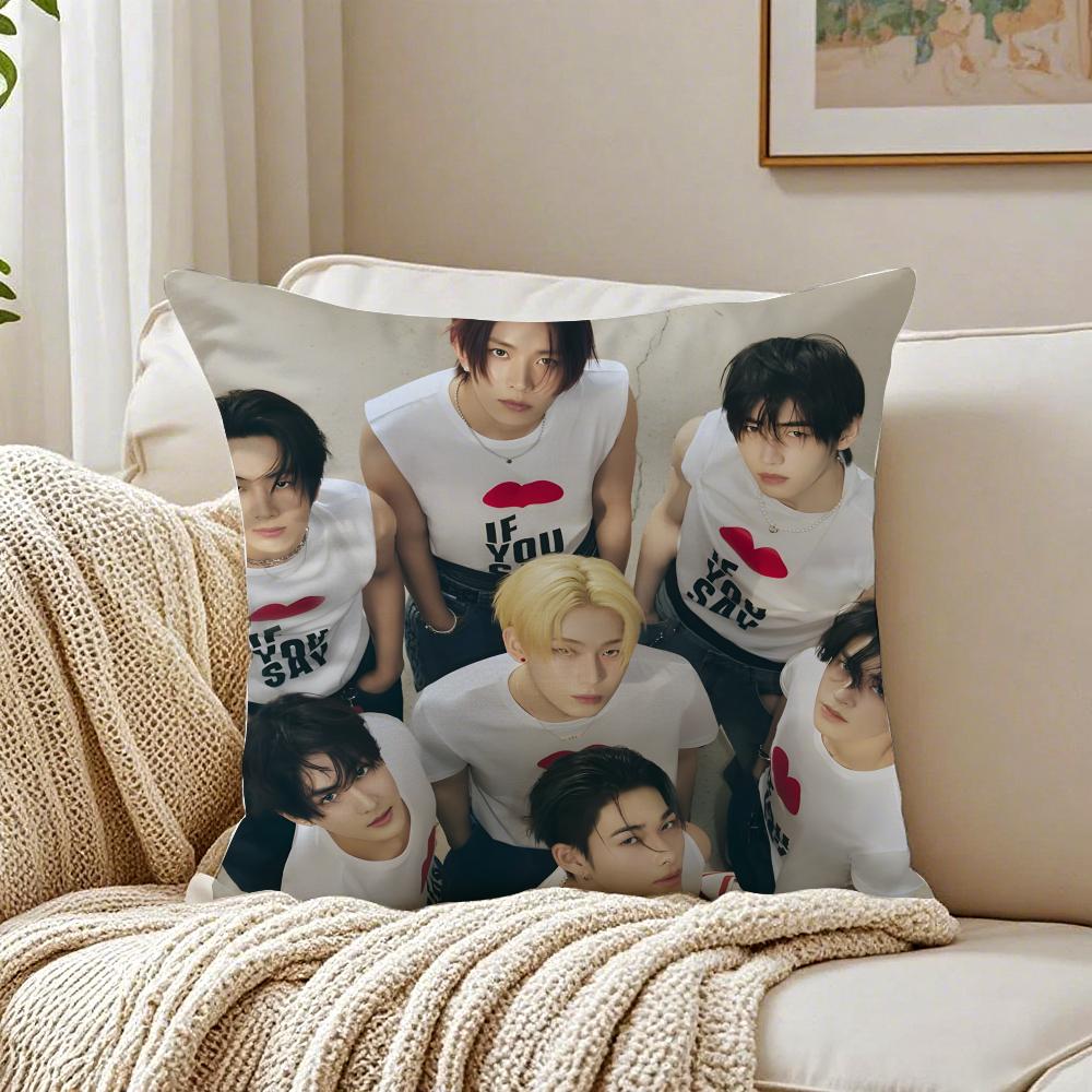 band energetic EEENHYPEN Cushion Cover Pillowcase Antidustmite living Room Sofa Decor Cushion Room