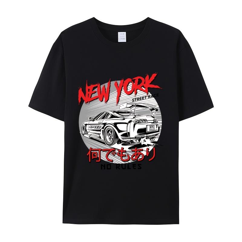 New York Street Race Sports CarPrint T-Shirt Summer Casual Streetwear Men Women Unisex Fashion Tshirt Top