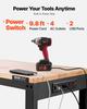 Adjustable Height Workbench 61"L x 20"W Work Bench Table with Power Outlet