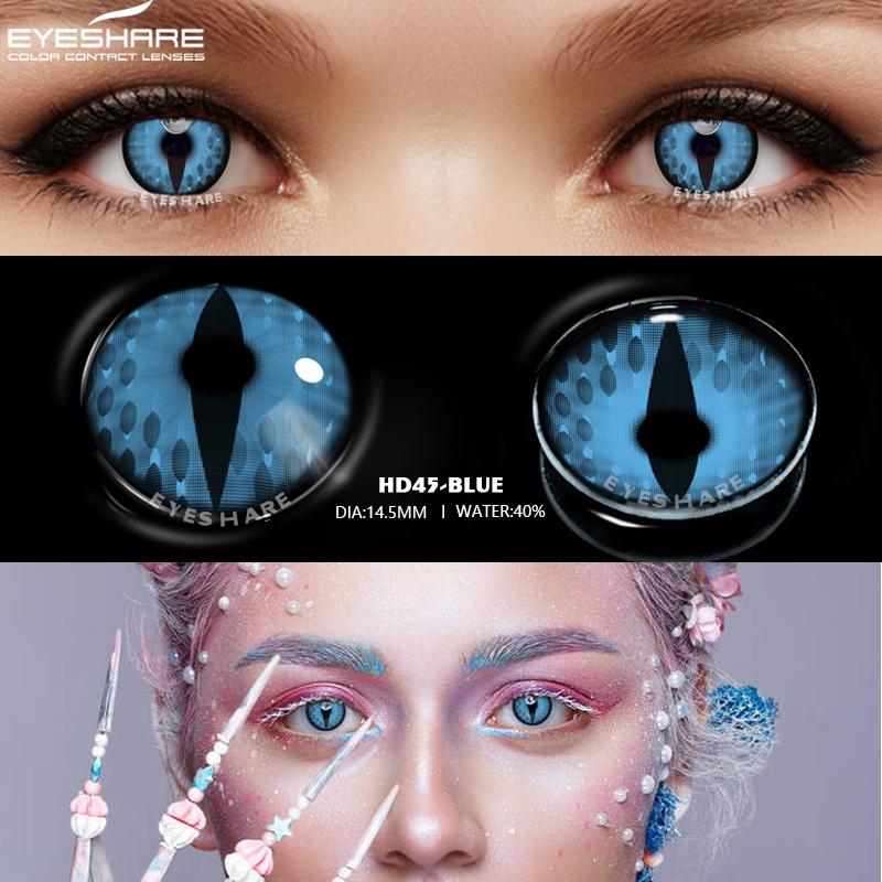 Eyeshare Цветные контактные линзы для глаз Косплей Цветные линзы Линзы для Хэллоуина Желтые контактные линзы Красные контакты Ежегодные косметические линзы для макияжа