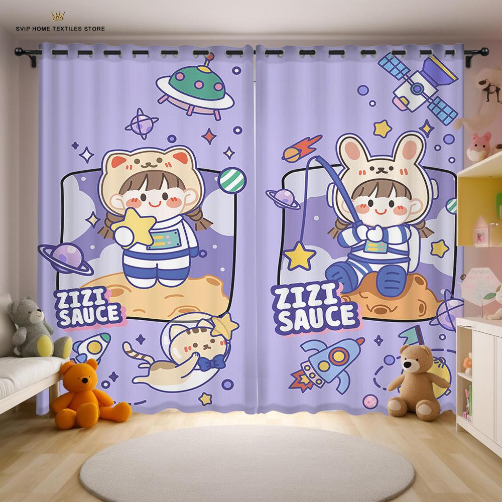 3D-печать Ракета Космос Астронавт Шторы, Спальня, Гостиная, Затенение Окна, Уличные Декоративные Цветы,