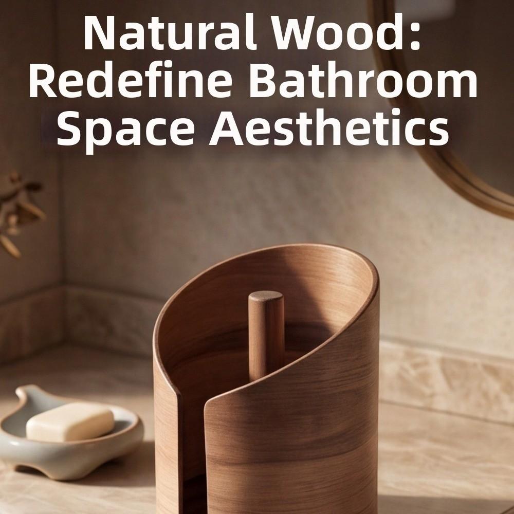 Large Capacity Wooden Paper Towel Holder Natural Wood Stable Tissue Storage Box Minimalist INS Round Roll Dispenser Living Room