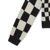 Vans Checkerboard Logo Embroidered Short Button Long Sleeve Sweater Women Sweater Black White VN00042MBLK