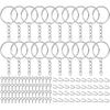 30 Set Keychain Rings for Crafts, Keychains for Resin Include Key Rings with Chain, Jump Rings, Screw Eye Pins for DIY Keychain Making