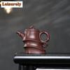290 мл подлинные чайники из фиолетовой глины Исин, бамбуковый чайник ручной работы, глиняный чайник из необработанной руды, китайский чайный сервиз Цзыша, столовая посуда