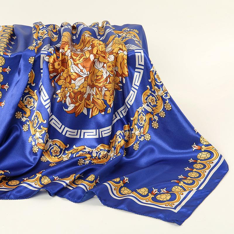 Spring and Autumn Women's Cashew Print Square Scarf Fashion Commuting Versatile Headscarf Stained Rose Square Scarf