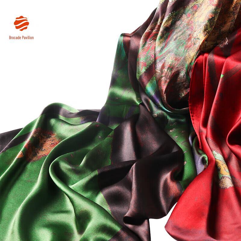 Шарф-шаль из шелка тутового дерева с принтом в китайском стиле