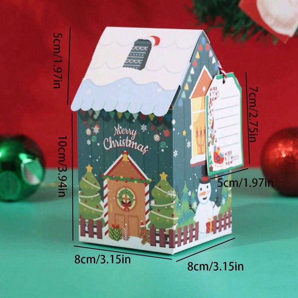 10Pcs Kraft Paper Christmas Gift Box Xmas Ornament Packaging Boxes New Candy Bags New Year