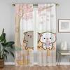 Персиковый моти кот затемняющие шторы для комнаты 2 панели шторы для спальни украшение на Хэллоуин перегородка домашний интерьер шторы