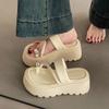 Muffin Thick-soled Herringbone Cool Slippers Women's 2025 Spring and Summer Outer Wear New Beautiful Set of Toes Beach One Pedal Versatile