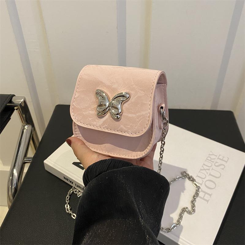 Простая сумка-бабочка с цепочкой, популярная в этом году маленькая сумка на цепочке для женщин, летняя новая мини-сумка для помады на одно плечо