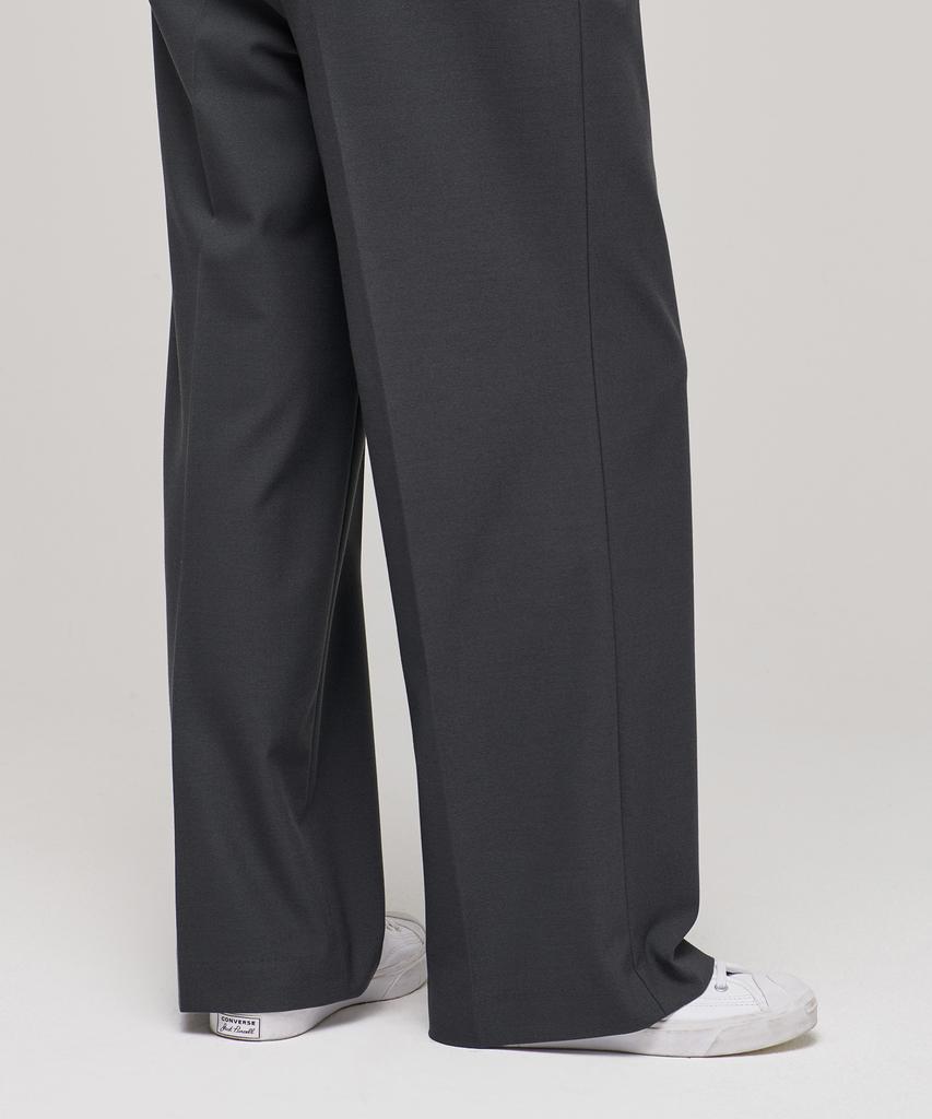 MUSINSA STANDARD WOMAN Women'S High-Waisted Wide Hidden Banding Slacks [Gray]
