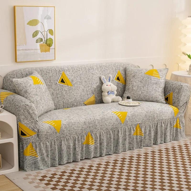 3 Pcs Set Stretch Floral Couch Cover Sofa Covers Furniture Protector for Dogs Corner Sofa Skirt 1/2/3/4 Seater Sofa Slipcovers