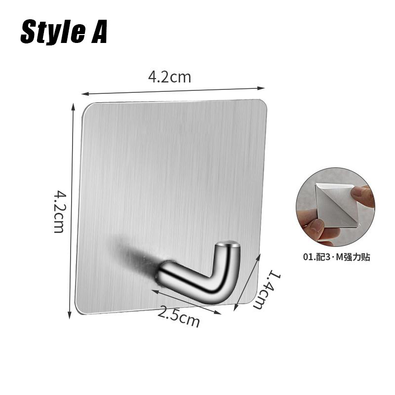 Крючок из нержавеющей стали 304 Самоклеящийся Многоцелевой Универсальный Крючок Вешалка для полотенец в ванной Ключница Органайзер для кухонных принадлежностей