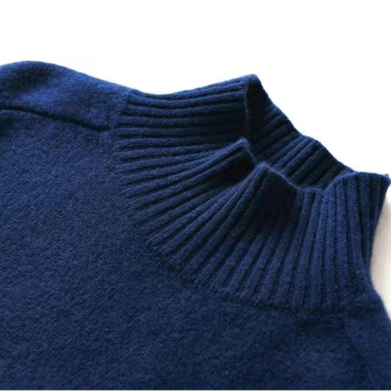 Осень и зима Новый полувысокий воротник трикотажный базовый свитер женские топы модный толстый длинный рукав облегающий пуловер женские свитера элегантный джемпер 25279