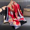 The Four Seasons Fashion Scarves  Print Luxury Brand Hijab Popular Design Satin Finish Shawls Women Warm 180X90CM Silk Scarf